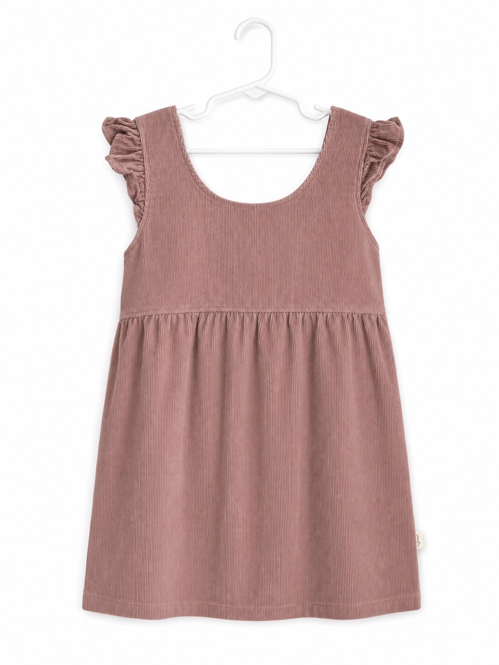 NWT Pehr Organic Cotton Girls' Ruffle Sleeve Corduroy Dress in Dusty Rose 8T